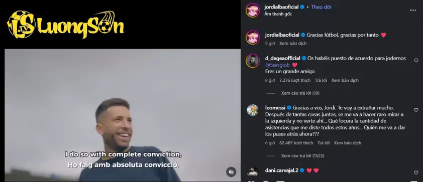 Messi lên tiếng sau khi Jordi Alba tuyên bố giải nghệ Messi lên tiếng sau khi Jordi Alba tuyên bố giải nghệ